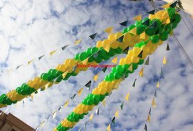Zincir Balon ve Bayrak Süsleme - İzmir Organizasyon